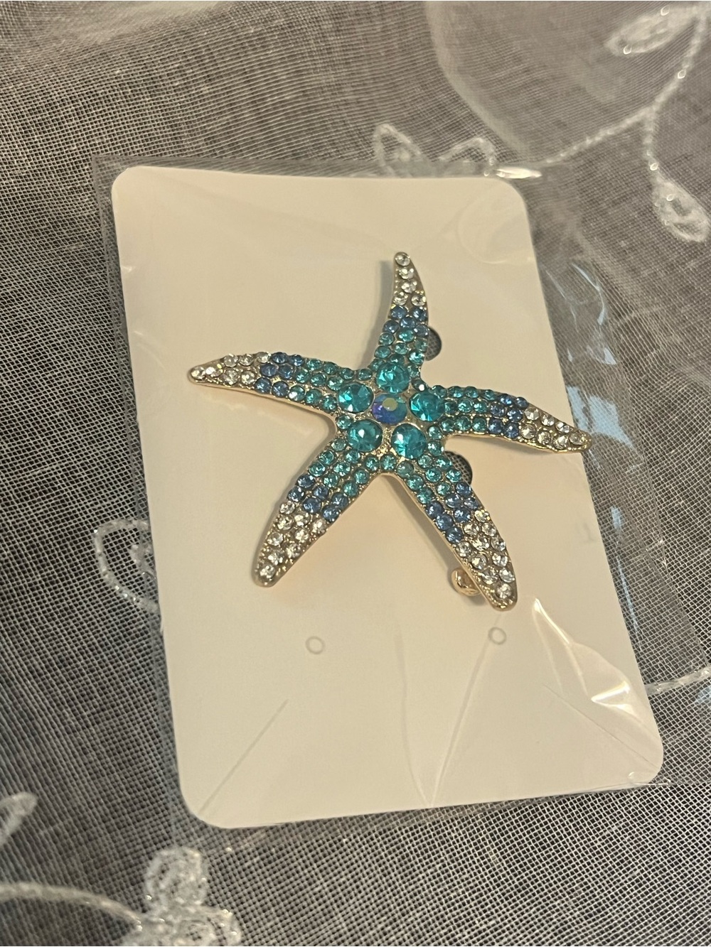 New Rhinestone Starfish Brooch #199